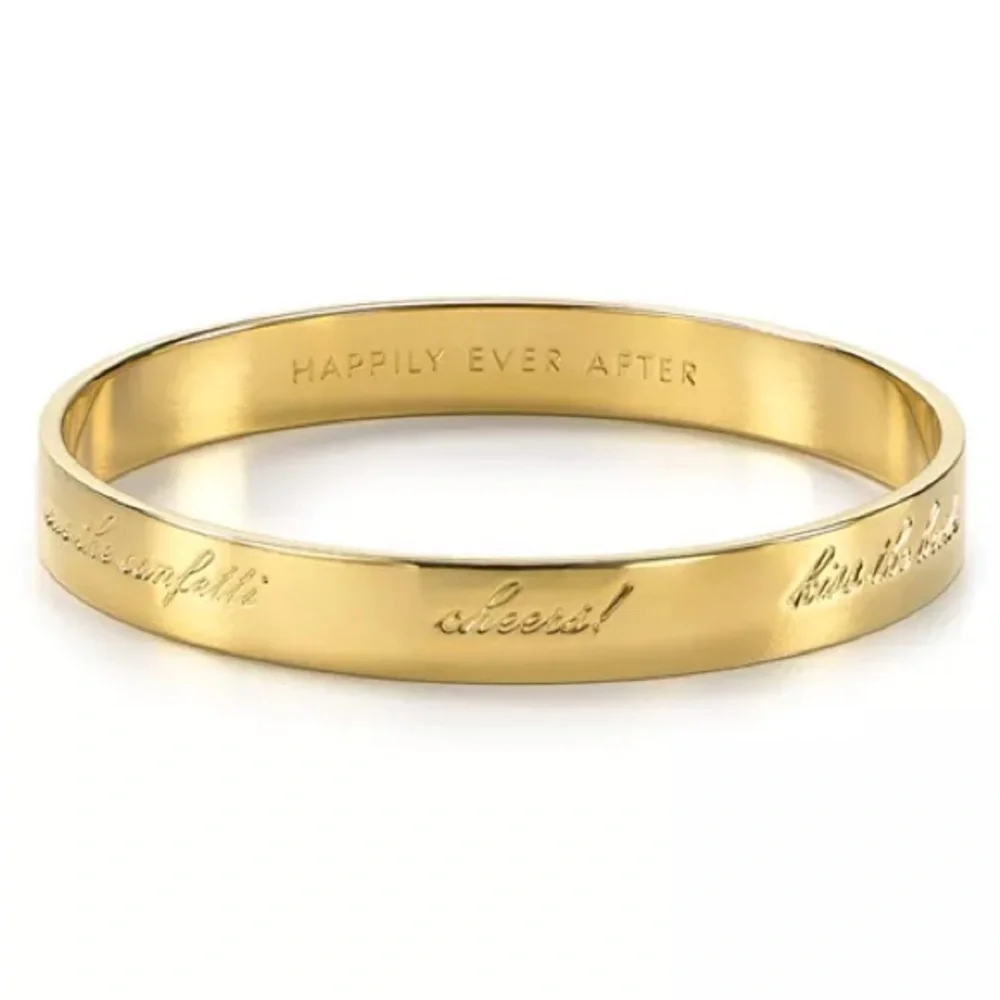 kate spade new york Bride Engraved Idiom Bangle Gold Bracelet - Picture 8 of 8